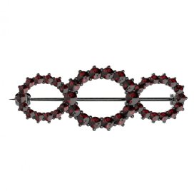 BG brož 008 Stříbro 925 - ruthenium (30-90dní) Granát