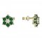 BeKid, Gold kids earrings -109 - Switching on: Chain 9 cm, Metal: Yellow gold 585, Stone: Green cubic zircon