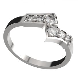 BG zlatý diamantový prsten 690 Bílé zlato - 585 Diamant lab-grown