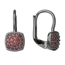 BG náušnice s granátem 1581 Stříbro 925 - ruthenium (30-90dní) Granát