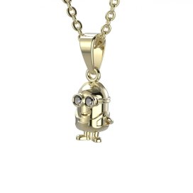 BG zlatý přívěšek Hlava Mimoň 1392 Stříbro 925 - pozlacené Bílý kubický zirkon