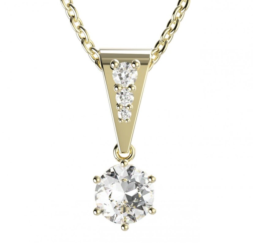 Zlatý přívěsek s diamantem, žluté zlato 585 – 1295 (ZD3412952)