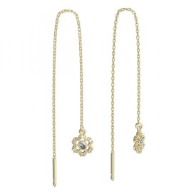 BeKid dětské náušnice šestilístek 854 Žluté zlato - 585 Diamant