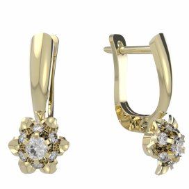 BG zlaté náušnice 878 Žluté zlato - 585 Diamant