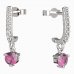 BeKid, Gold kids earrings -782 - Switching on: Pendant hanger, Metal: White gold 585, Stone: Pink cubic zircon