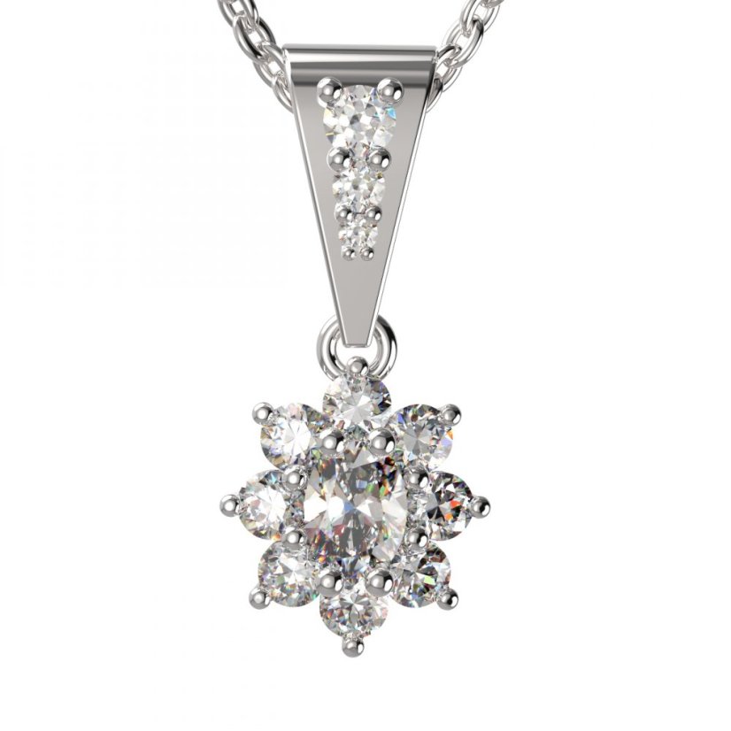BG zlatý diamantový přívěšek  627 Bílé zlato - 585 Diamant lab-grown