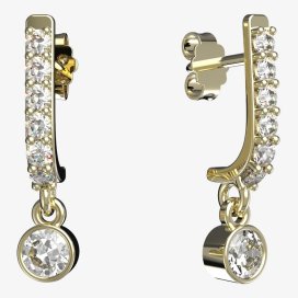 BG zlaté náušnice 722 Žluté zlato - 585 Diamant