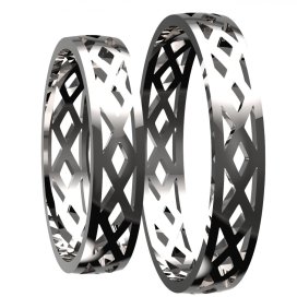 BG zlatý snubní prsten SN10 Pánský Bílé zlato - 585