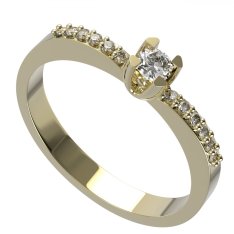 BG zlatý diamantový prstýnek 772 Žluté zlato - 585 Diamant lab-grown