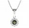 BG pendant circular 149-2 - Metal: Silver 925 - rhodium, Stone: Garnet