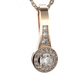 BG zlatý diamantový přívěšek 651 Růžové zlato 585 (30-90dní) Diamant lab-grown