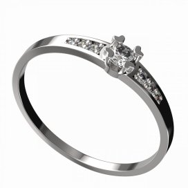 BG zlatý diamantový prstýnek 883 J Bílé zlato - 585 Diamant lab-grown