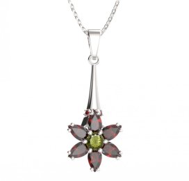 BG přívěs ve tvaru hvězdy 520-C Stříbro 925 - rhodium Granát