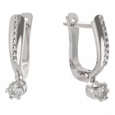 BG zlaté náušnice 553 Bílé zlato - 585 Diamant