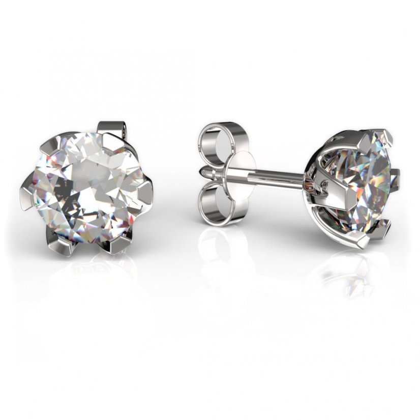 BG zlaté náušnice 872 Bílé zlato - 585 Diamant