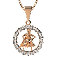 BG zlatý diamantový přívěšek Vodnář 044 Růžové zlato 585 (30-90dní) Diamant lab-grown