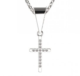 BG zlatý přívěšek křížek 1107 Bílé zlato - 585 Diamant