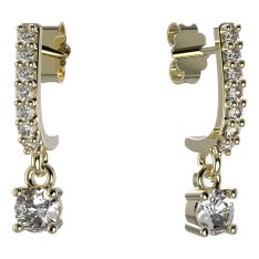 BG zlaté náušnice 725 Žluté zlato - 585 Diamant