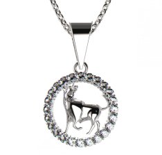 BeKid dětský zlatý přívěsek 052 býk Bílé zlato - 585 Diamant