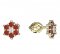 BeKid, Gold kids earrings -109 - Switching on: Brizura 0-3 roky, Metal: Yellow gold 585, Stone: Red cubic zircon