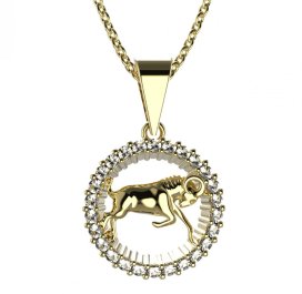 BeKid dětský zlatý přívěsek 045 beran Žluté zlato - 585 Diamant