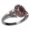 BG prsten oválný kámen 498-K - Kov: Stříbro 925 - rhodium, Kámen: Vltavín a granát