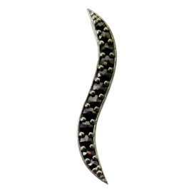 Stříbrný přívěsek s českým granátem, ruthenium – 929