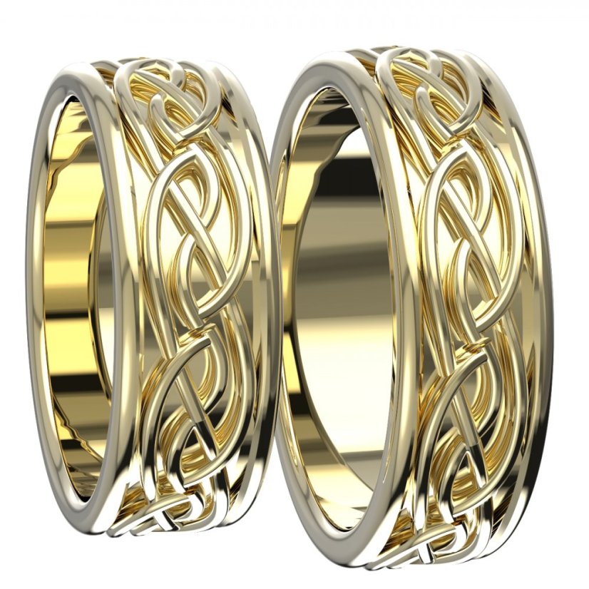 BG zlatý snubní prsten SN02/m, Pánský - Žluté zlato - 585