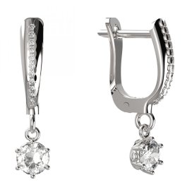 BG zlaté náušnice 1294 Bílé zlato - 585 Diamant