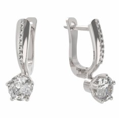 BG zlaté náušnice 875 Bílé zlato - 585 Diamant