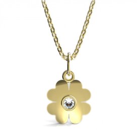 BeKid dětský zlatý přívěsek 1270 - čtyřlístek Žluté zlato - 585 Diamant