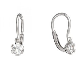 BeKid dětské náušnice 869 Bílé zlato - 585 Diamant