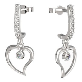 Bg náušnice srdíčko 1267 Bílé zlato - 585 Diamant