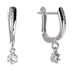 BG zlaté náušnice 1293 Bílé zlato - 585 Diamant