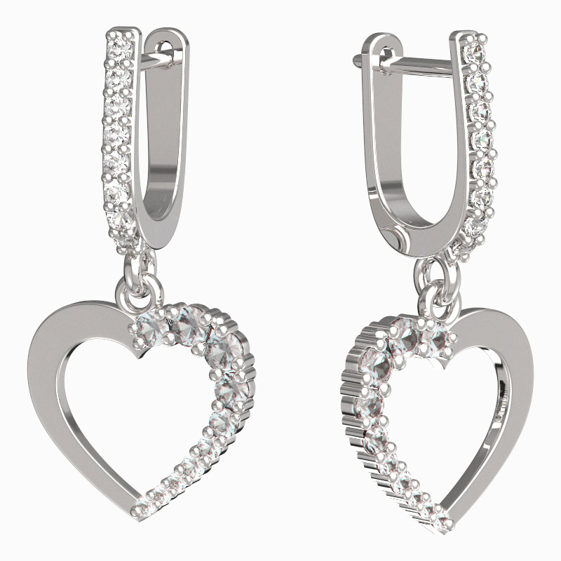 BeKid dívčí náušnice srdíčko 1263 Bílé zlato - 585 Diamant