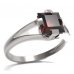 BG кольцо квадратный камень 496-V - Mеталл: Cеребро 925- покрытие рoдием, Kамень: Гранат