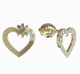 BeKid dívčí náušnice srdíčko 1257 Žluté zlato - 585 Diamant