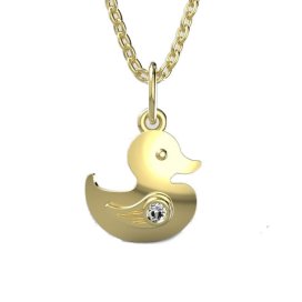 BeKid dětský zlatý přívěsek  1275 - kachnička Žluté zlato - 585 Diamant