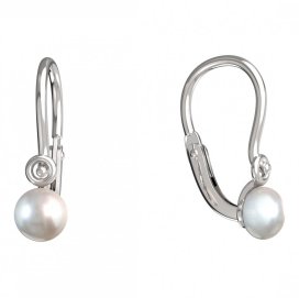 BeKid dětské náušnice 1290 s perlou Bílé zlato - 585