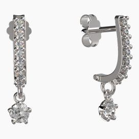 BG zlaté náušnice 873 Bílé zlato - 585 Diamant