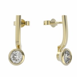 BG zlaté náušnice 555 Žluté zlato - 585 Diamant