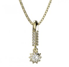 BG zlatý diamantový přívěšek  987 Žluté zlato - 585 Diamant lab-grown