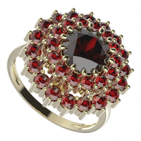 BG ring circular 457-I - Metal: Silver 925 - rhodium, Stone: Garnet