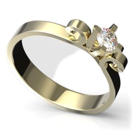 BG zlatý diamantový prstýnek 776 Žluté zlato - 585 Diamant lab-grown