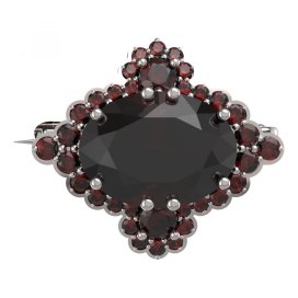 BG brož 686 Stříbro 925 - rhodium Granát