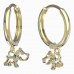 BeKid, Gold kids earrings -1159 - Switching on: Circles 15 mm, Metal: Yellow gold 585, Stone: Light blue cubic zircon