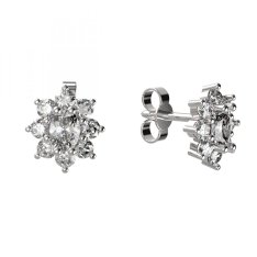 BG zlaté náušnice s diamanty 627 Bílé zlato - 585 Diamant lab-grown