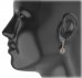 BG oval earring 018-84 - Metal: Silver 925 - rhodium, Stone: Moldavit and garnet