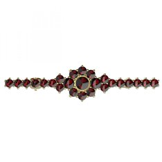 BG brož 017 Stříbro 925 - pozlacené Granát