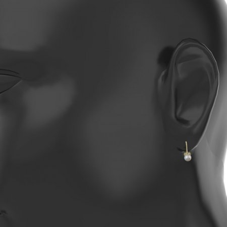 BeKid children's earrings with pearl 1397 - Einschalten: Schräubchen, Metall: Weißes Gold 585, Stein: weiße Perle